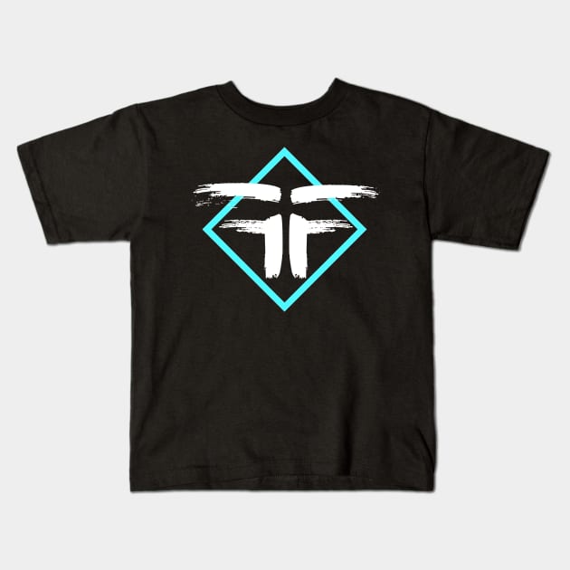 FF Diamond Logo (White) by Steve Govern Kids T-Shirt by Ryan Tiffin